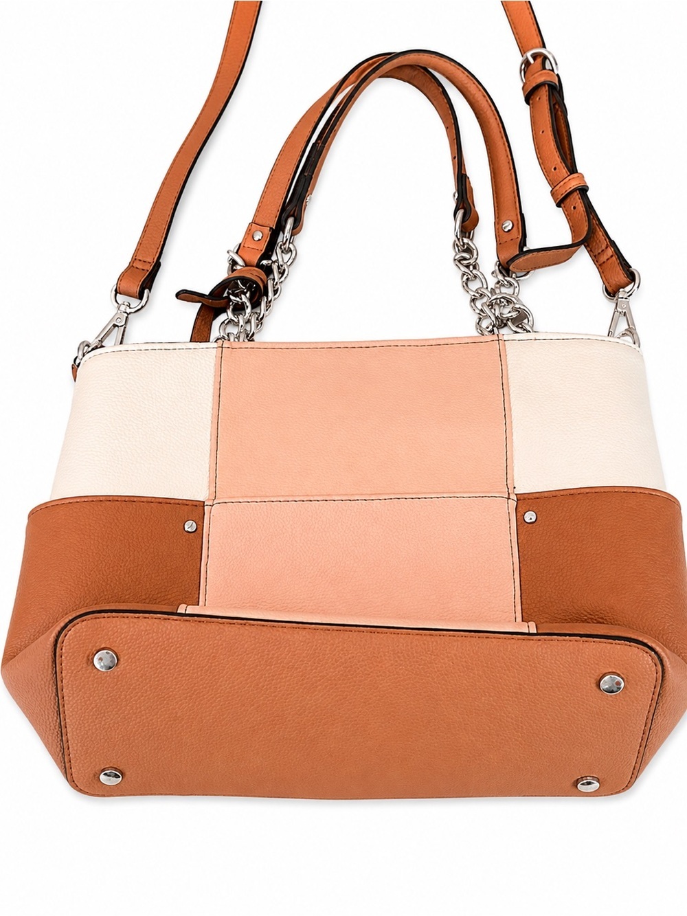 Dana Buchman Colorblock Tote Shoulder Bag with Crossbody Strap - Picture 2 of 6